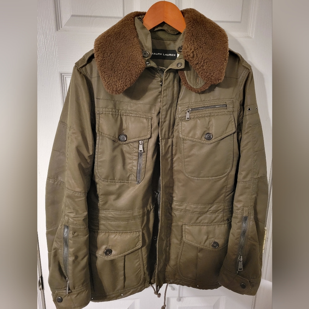 Ralph Lauren Black Label Waxed Oil Cloth Military Field Jacket